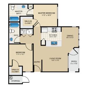 Two Bed/2 Bath 1